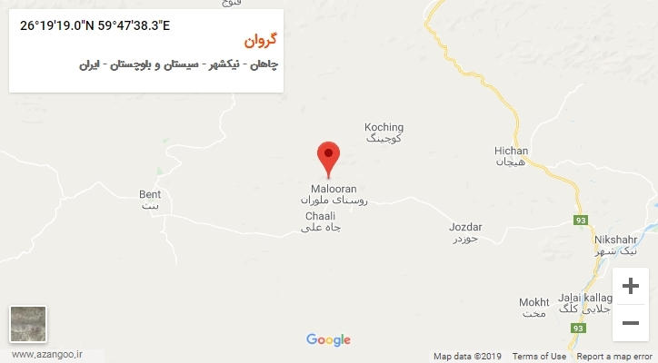 روستای گروان بر روی نقشه