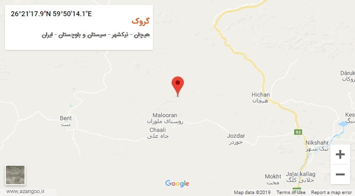 روستای گروک بر روی نقشه
