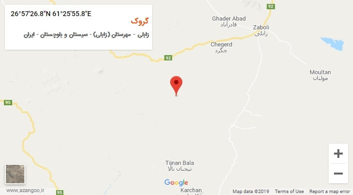 روستای گروک بر روی نقشه