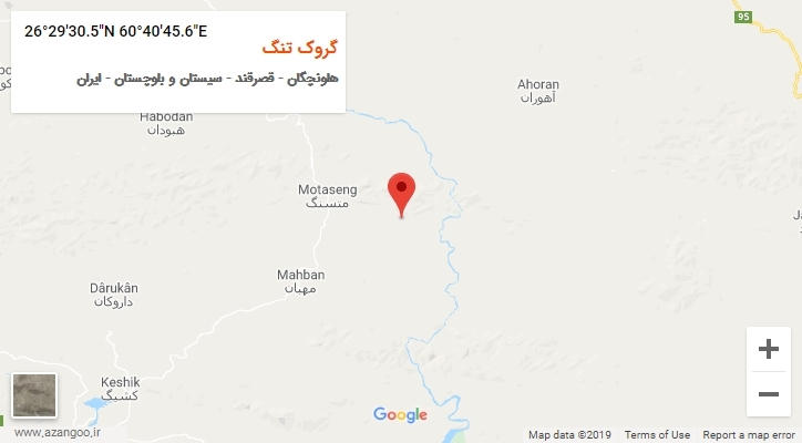 روستای گروک تنگ بر روی نقشه