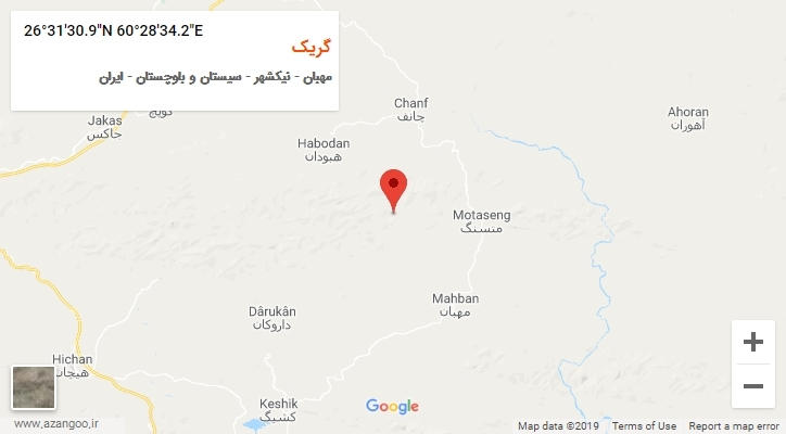 روستای گریک بر روی نقشه