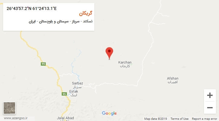 روستای گریکان بر روی نقشه