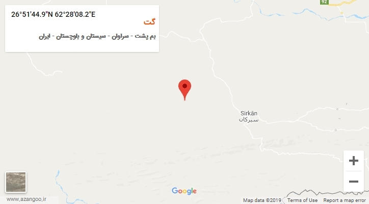 روستای گت بر روی نقشه