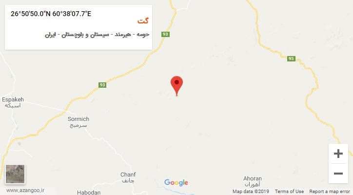 روستای گت بر روی نقشه