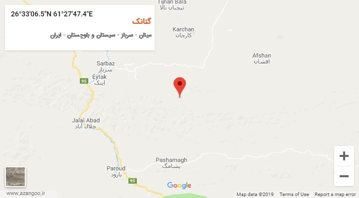 روستای گتانک بر روی نقشه