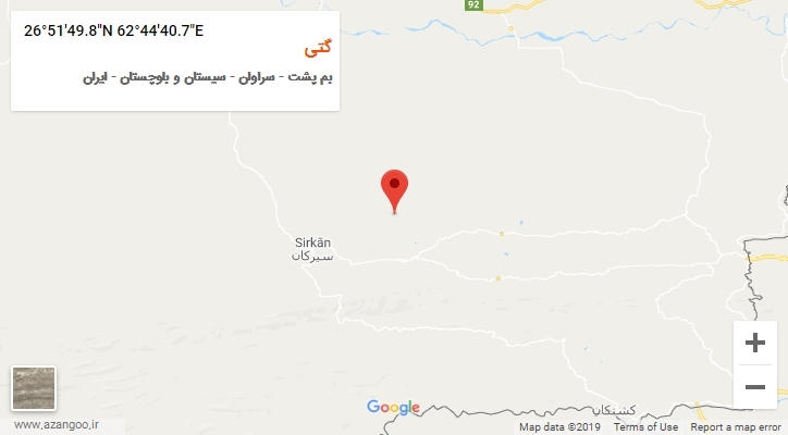 روستای گتی بر روی نقشه