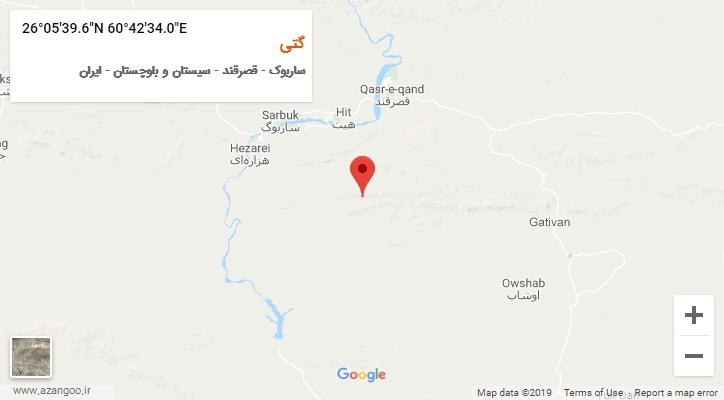 روستای گتی بر روی نقشه