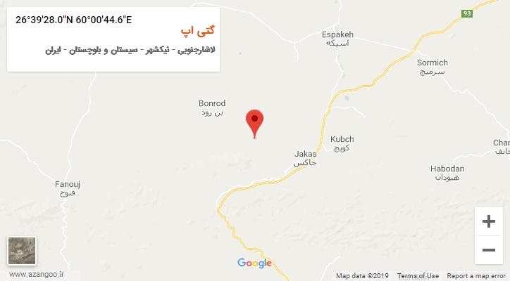روستای گتی اپ بر روی نقشه