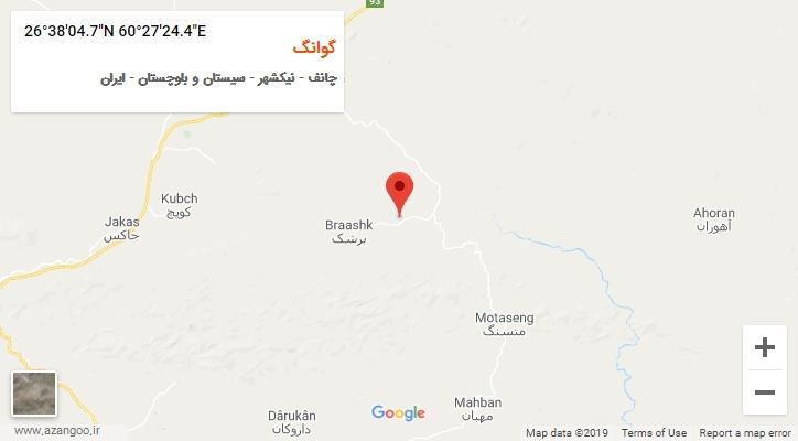 روستای گوانگ بر روی نقشه
