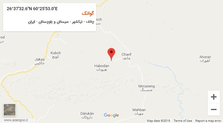روستای گوانک بر روی نقشه