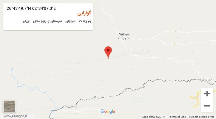 روستای گوارایی بر روی نقشه