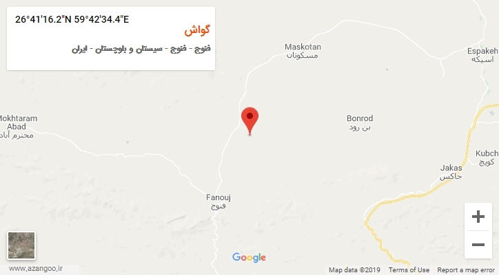 روستای گواش بر روی نقشه