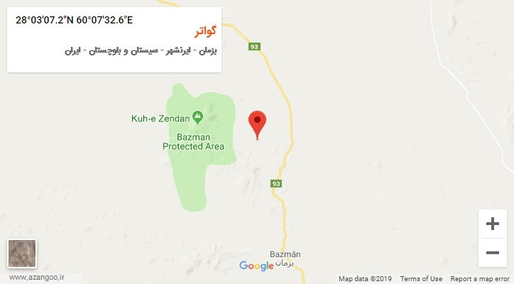 روستای گواتر بر روی نقشه