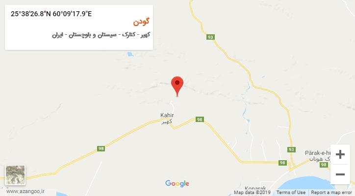 روستای گودن بر روی نقشه