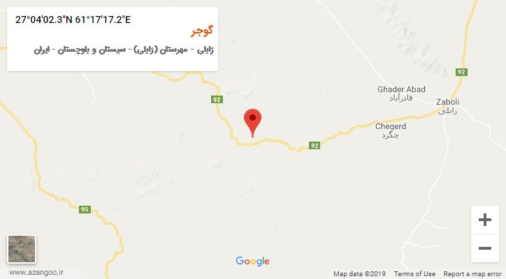 روستای گوجر بر روی نقشه