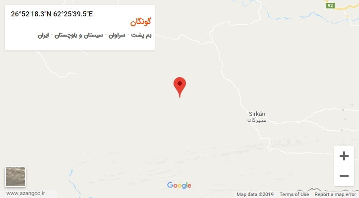 روستای گونگان بر روی نقشه