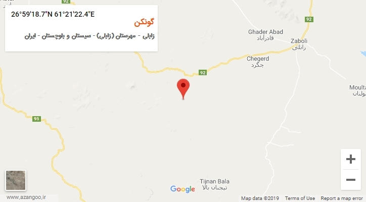 روستای گونکن بر روی نقشه
