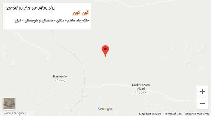 روستای گون کون بر روی نقشه