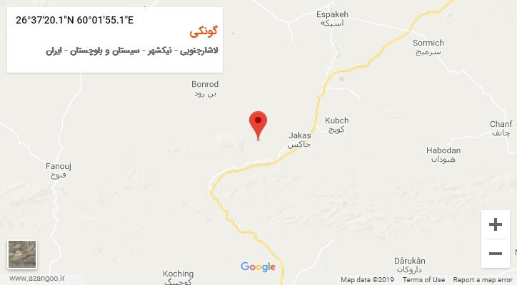 روستای گونکی بر روی نقشه