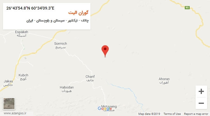 روستای گوران الیت بر روی نقشه