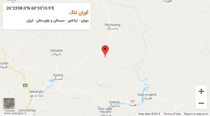 روستای گوران تلگ بر روی نقشه