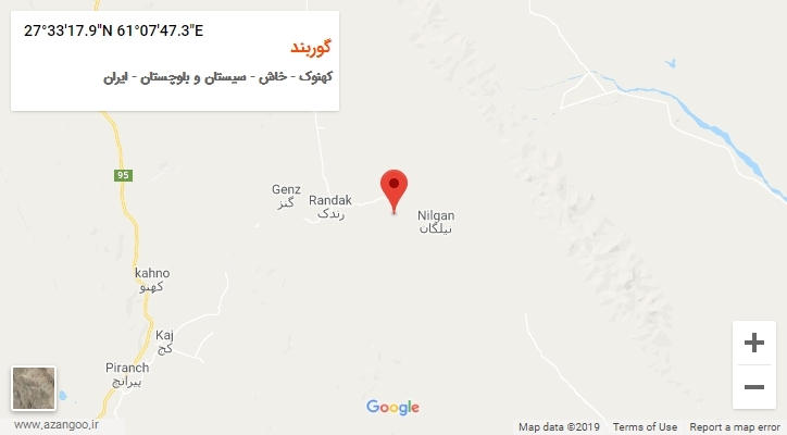 روستای گوربند بر روی نقشه