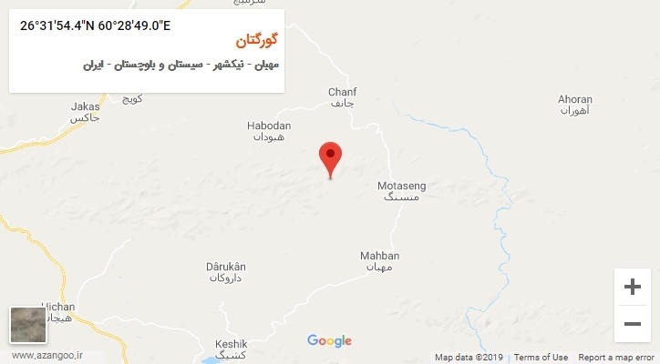 روستای گورگتان بر روی نقشه