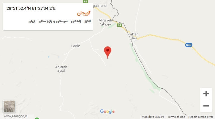 روستای گورجان بر روی نقشه