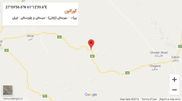روستای گورکاون بر روی نقشه