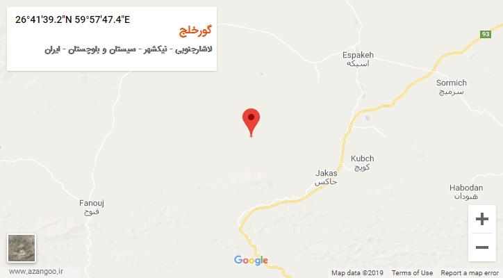 روستای گورخلج بر روی نقشه