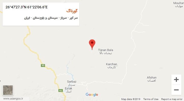 روستای گورناگ بر روی نقشه