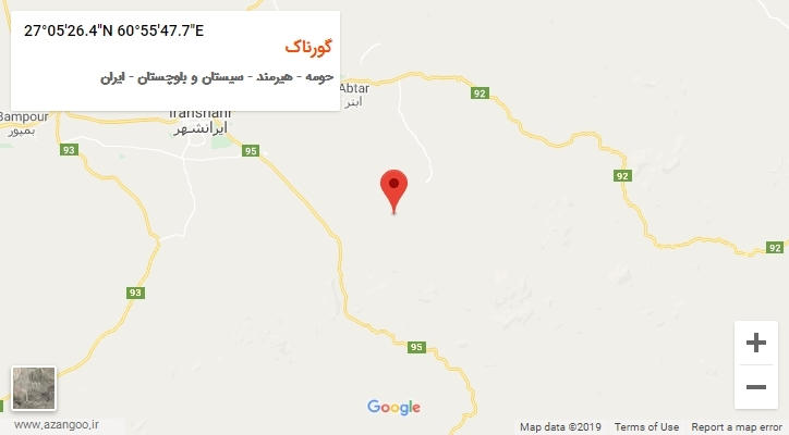 روستای گورناک بر روی نقشه