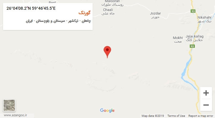 روستای گورنک بر روی نقشه