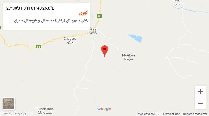 روستای گوری بر روی نقشه