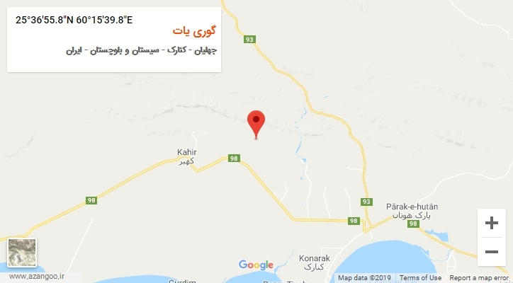 روستای گوری یات بر روی نقشه