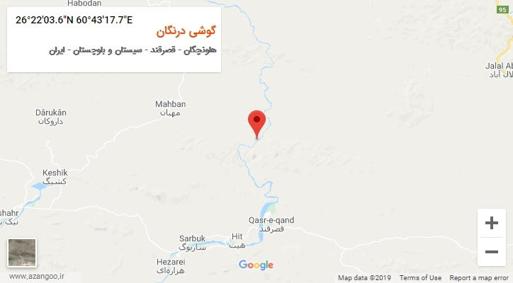 روستای گوشی درنگان بر روی نقشه