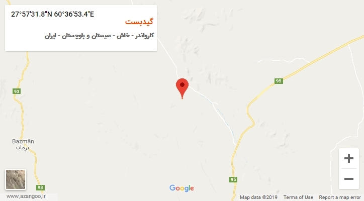 روستای گیدبست بر روی نقشه