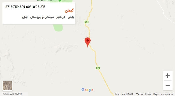 روستای گیمان بر روی نقشه