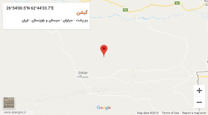 روستای گیشن بر روی نقشه
