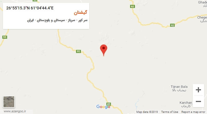 روستای گیشنان بر روی نقشه