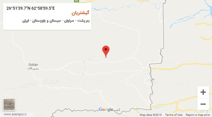 روستای گیشتریان بر روی نقشه