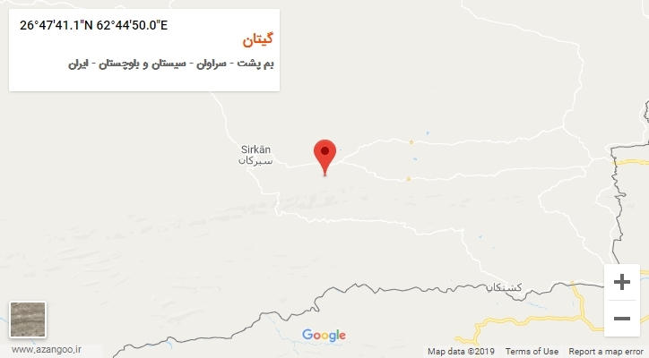 روستای گیتان بر روی نقشه