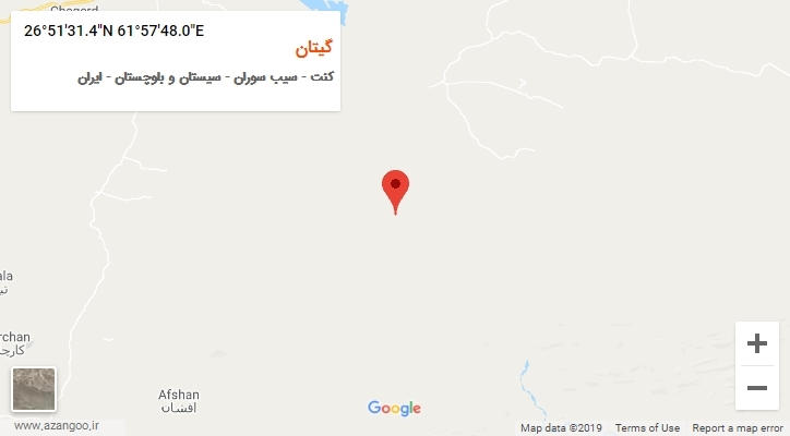 روستای گیتان بر روی نقشه