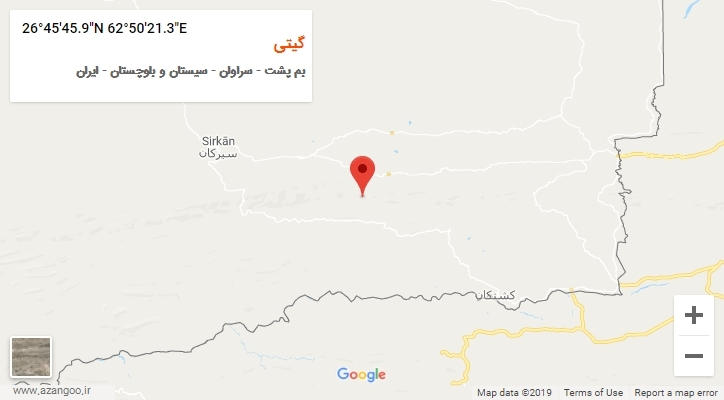 روستای گیتی بر روی نقشه