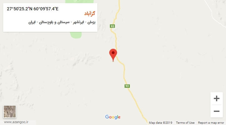 روستای گزآباد بر روی نقشه