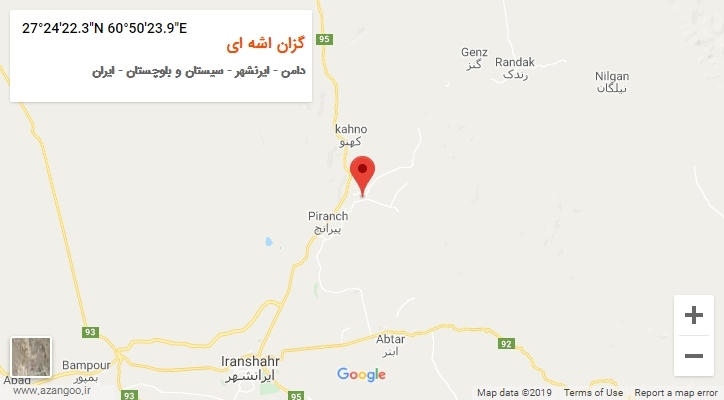 روستای گزان اشه ای بر روی نقشه