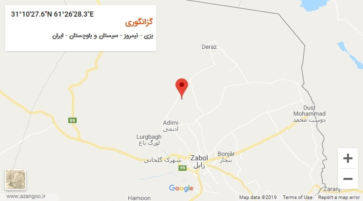 روستای گزانگوری بر روی نقشه