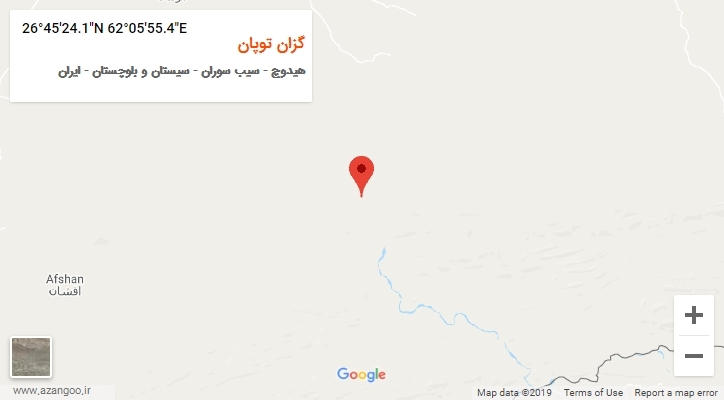روستای گزان توپان بر روی نقشه