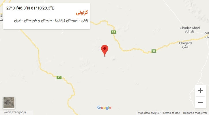 روستای گزاولی بر روی نقشه