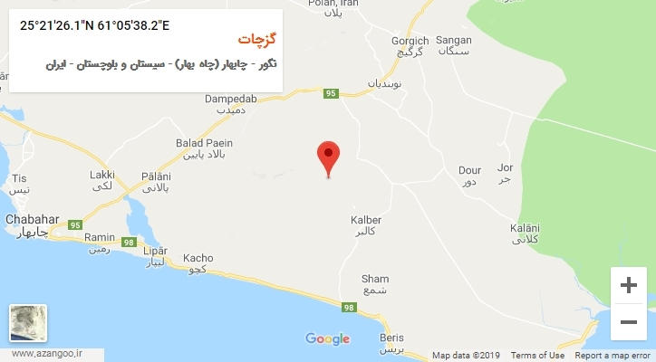 روستای گزچات بر روی نقشه